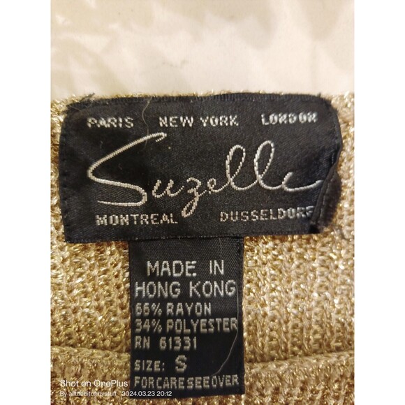 Suzelle Gold Mesh Tank Top  Small - Picture 7 of 16
